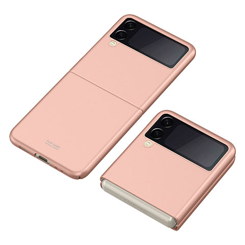 Funda Dura Plastico Rigida Carcasa Mate P06 para Samsung Galaxy Z Flip3 5G Oro Rosa