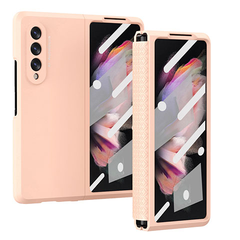 Funda Dura Plastico Rigida Carcasa Mate R02 para Samsung Galaxy Z Fold3 5G Oro Rosa