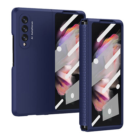 Funda Dura Plastico Rigida Carcasa Mate R02 para Samsung Galaxy Z Fold4 5G Azul