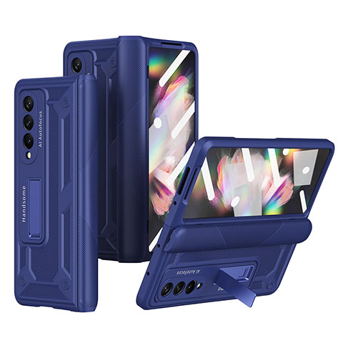 Funda Dura Plastico Rigida Carcasa Mate R03 para Samsung Galaxy Z Fold3 5G Azul