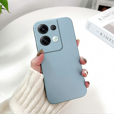 Funda Dura Plastico Rigida Carcasa Mate YK2 para Oppo Reno8 5G Azul Cielo