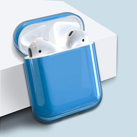 Funda Dura Plastico Rigida Carcasa para AirPods Carcasa de Carga Mate Azul