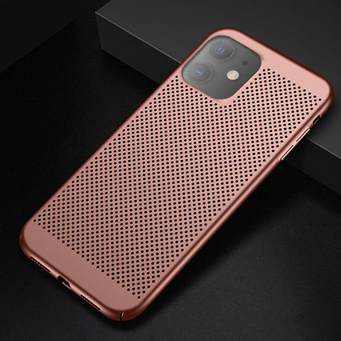 Funda Dura Plastico Rigida Carcasa Perforada para Apple iPhone 11 Oro Rosa