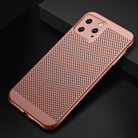 Funda Dura Plastico Rigida Carcasa Perforada para Apple iPhone 11 Pro Oro Rosa