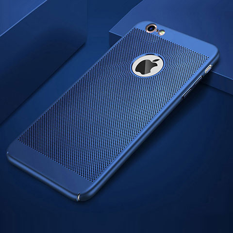 Funda Dura Plastico Rigida Carcasa Perforada para Apple iPhone 6S Plus Azul