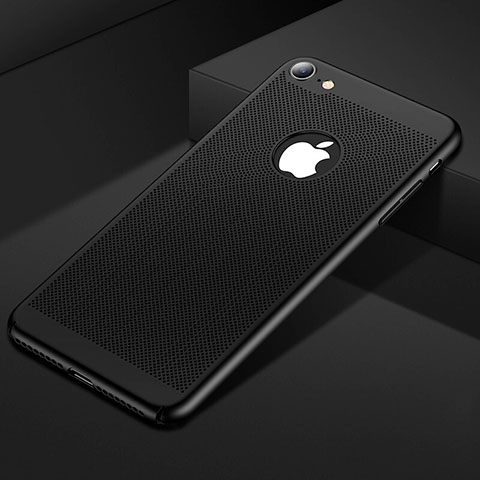 Funda Dura Plastico Rigida Carcasa Perforada para Apple iPhone 7 Negro