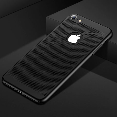 Funda Dura Plastico Rigida Carcasa Perforada para Apple iPhone SE (2020) Negro