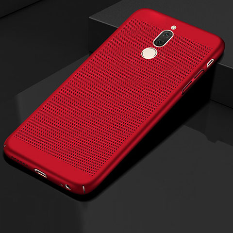 Funda Dura Plastico Rigida Carcasa Perforada para Huawei Mate 10 Lite Rojo