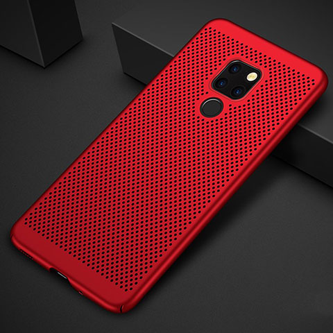 Funda Dura Plastico Rigida Carcasa Perforada para Huawei Mate 20 Rojo
