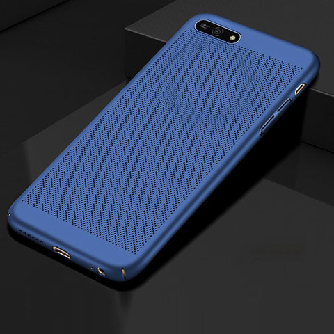 Funda Dura Plastico Rigida Carcasa Perforada para Huawei Y6 (2018) Azul