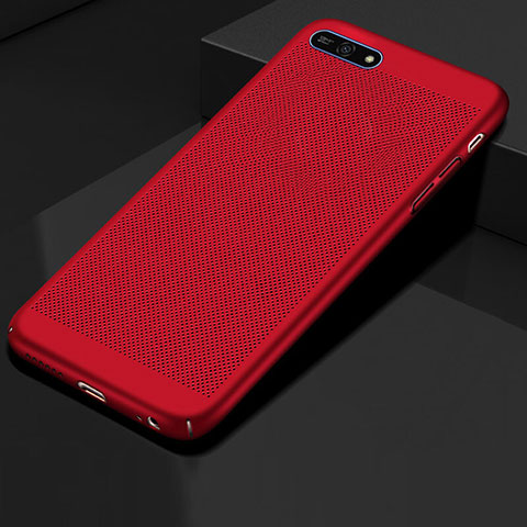 Funda Dura Plastico Rigida Carcasa Perforada para Huawei Y6 Prime (2018) Rojo