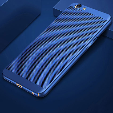 Funda Dura Plastico Rigida Carcasa Perforada para Oppo A3 Azul