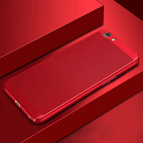 Funda Dura Plastico Rigida Carcasa Perforada para Oppo A3 Rojo