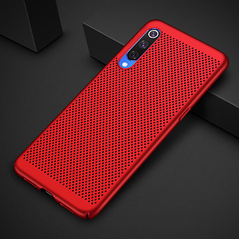 Funda Dura Plastico Rigida Carcasa Perforada para Xiaomi Mi 9 Lite Rojo