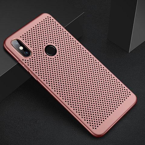 Funda Dura Plastico Rigida Carcasa Perforada para Xiaomi Mi A2 Lite Oro Rosa