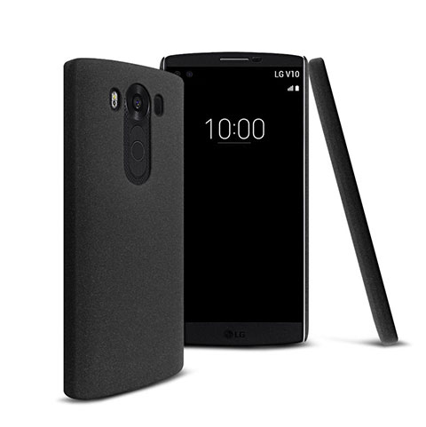 Funda Dura Plastico Rigida Fino Arenisca para LG V10 Negro