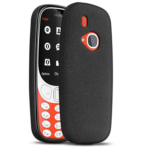 Funda Dura Plastico Rigida Fino Arenisca para Nokia 3310 (2017) Negro