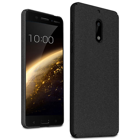 Funda Dura Plastico Rigida Fino Arenisca para Nokia 6 Negro