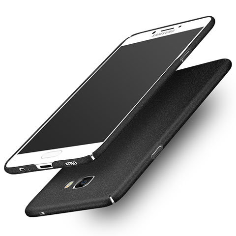 Funda Dura Plastico Rigida Fino Arenisca para Samsung Galaxy C5 Pro C5010 Negro