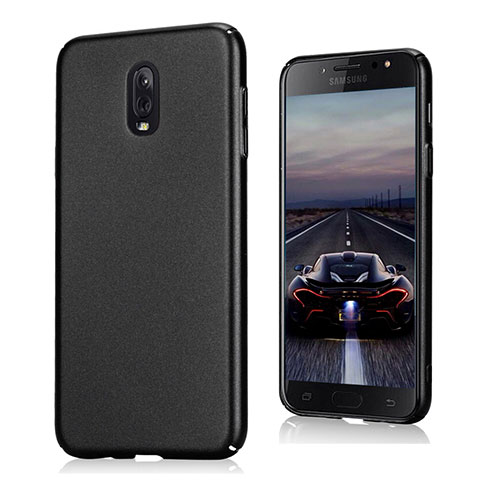 Funda Dura Plastico Rigida Fino Arenisca para Samsung Galaxy C7 (2017) Negro