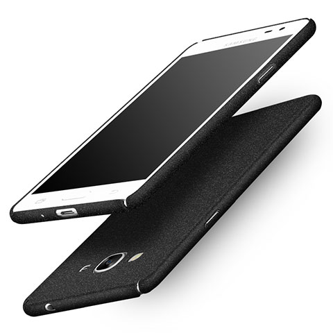Funda Dura Plastico Rigida Fino Arenisca para Samsung Galaxy J3 Pro (2016) J3110 Negro
