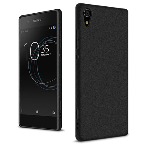 Funda Dura Plastico Rigida Fino Arenisca para Sony Xperia XA1 Ultra Negro