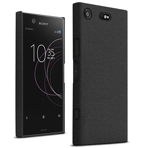 Funda Dura Plastico Rigida Fino Arenisca para Sony Xperia XZ1 Compact Negro