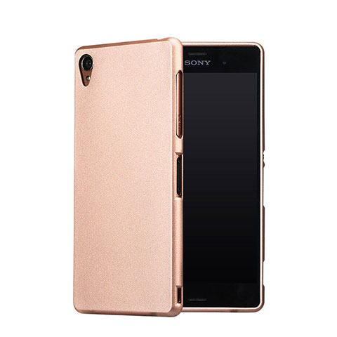 Funda Dura Plastico Rigida Fino Arenisca para Sony Xperia Z3 Oro