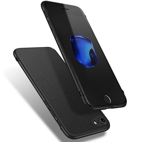 Funda Dura Plastico Rigida Fino Arenisca Q02 para Apple iPhone 7 Negro