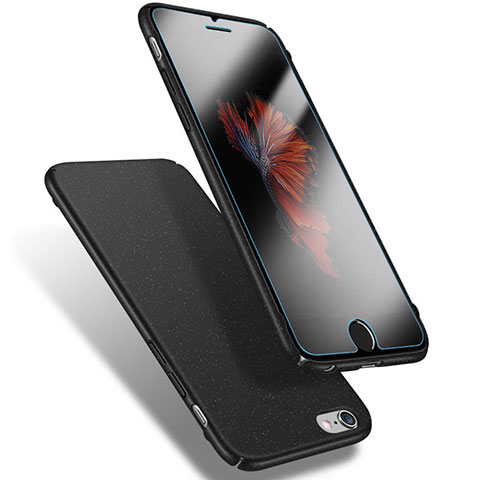 Funda Dura Plastico Rigida Fino Arenisca Q03 para Apple iPhone 6S Negro