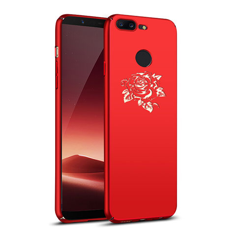 Funda Dura Plastico Rigida Flores para OnePlus 5T A5010 Rojo