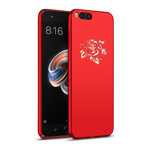 Funda Dura Plastico Rigida Flores para Xiaomi Mi Note 3 Rojo