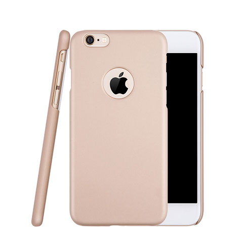 Funda Dura Plastico Rigida Mate con Agujero para Apple iPhone 6S Oro Rosa