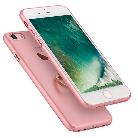 Funda Dura Plastico Rigida Mate con Anillo de dedo Soporte A01 para Apple iPhone 8 Rosa