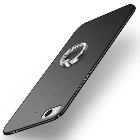 Funda Dura Plastico Rigida Mate con Anillo de dedo Soporte A03 para Xiaomi Mi 5S Negro