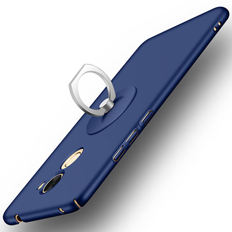 Funda Dura Plastico Rigida Mate con Anillo de dedo Soporte para Huawei Enjoy 7 Plus Azul