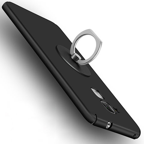 Funda Dura Plastico Rigida Mate con Anillo de dedo Soporte para Huawei GR5 Mini Negro