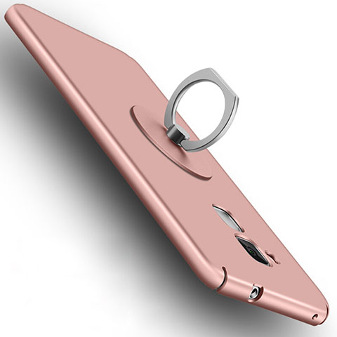 Funda Dura Plastico Rigida Mate con Anillo de dedo Soporte para Huawei GR5 Mini Oro Rosa