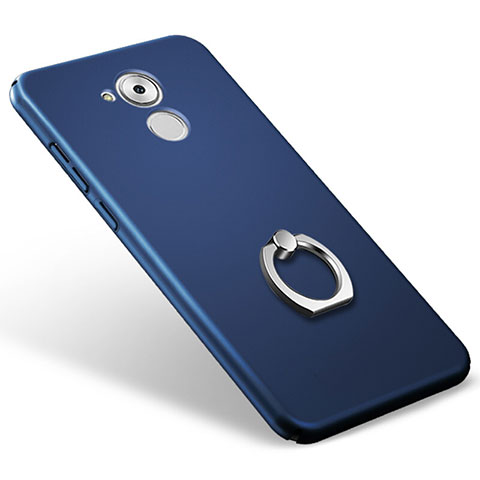 Funda Dura Plastico Rigida Mate con Anillo de dedo Soporte para Huawei Honor 6C Azul