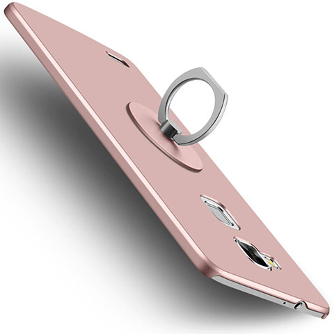 Funda Dura Plastico Rigida Mate con Anillo de dedo Soporte para Huawei Mate 7 Rosa