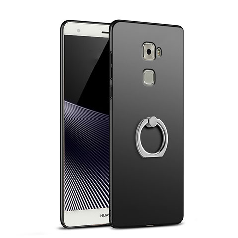 Funda Dura Plastico Rigida Mate con Anillo de dedo Soporte para Huawei Mate S Negro