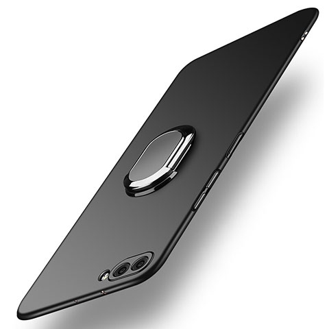 Funda Dura Plastico Rigida Mate con Anillo de dedo Soporte para Huawei Nova 2S Negro