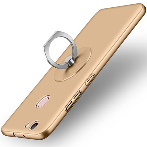 Funda Dura Plastico Rigida Mate con Anillo de dedo Soporte para Huawei Nova Oro