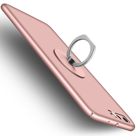 Funda Dura Plastico Rigida Mate con Anillo de dedo Soporte para Huawei P10 Plus Rosa