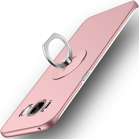 Funda Dura Plastico Rigida Mate con Anillo de dedo Soporte para Samsung Galaxy S8 Rosa