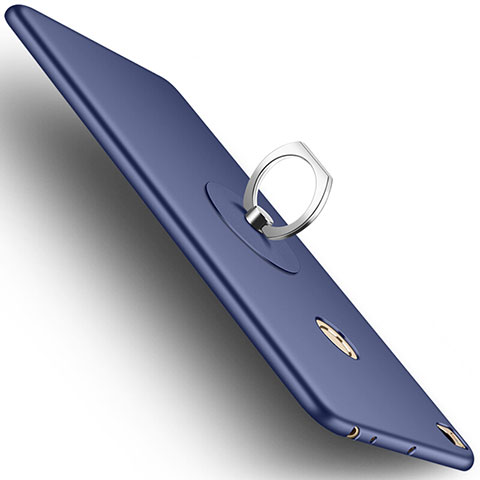 Funda Dura Plastico Rigida Mate con Anillo de dedo Soporte para Xiaomi Mi Max 2 Azul