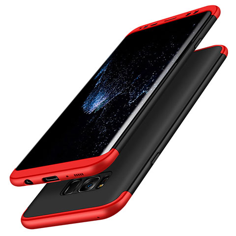 Funda Dura Plastico Rigida Mate Frontal y Trasera 360 Grados M03 para Samsung Galaxy S8 Plus Rojo y Negro