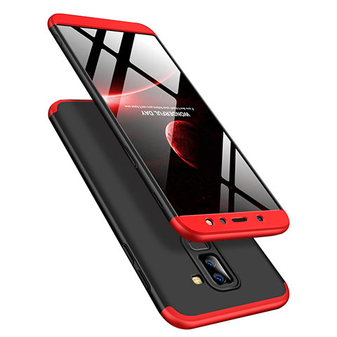 Funda Dura Plastico Rigida Mate Frontal y Trasera 360 Grados para Samsung Galaxy A6 Plus Rojo y Negro