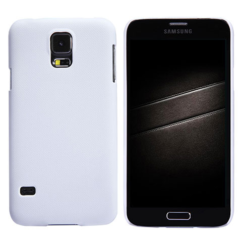 Funda Dura Plastico Rigida Mate M02 para Samsung Galaxy S5 Duos Plus Blanco