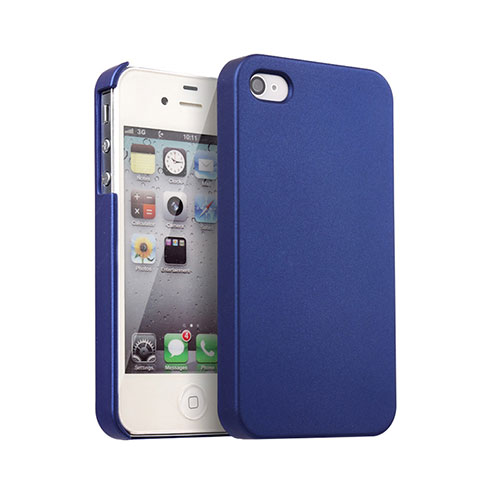 Funda Dura Plastico Rigida Mate para Apple iPhone 4S Azul